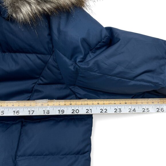 Eddie Bauer Puffer Long Jacket Coat Removable Hood Fur Women's Medium Tall MT - Picture 8 of 11